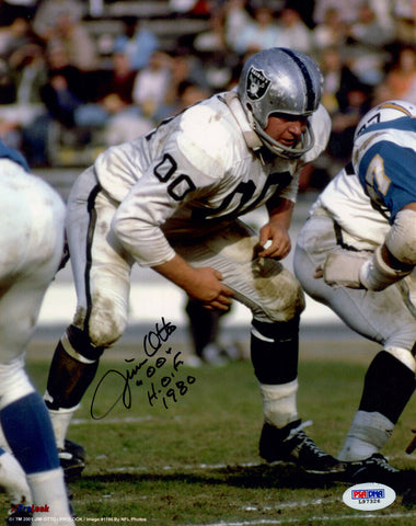 Jim Otto Autographed/Signed Oakland Raiders 8x10 Photo HOF PSA 48551