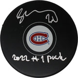 Juraj Slafkovsky Autographed/Signed Montreal Canadiens Puck #1 Pick FAN 46832