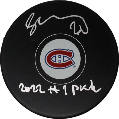 Juraj Slafkovsky Autographed/Signed Montreal Canadiens Puck #1 Pick FAN 46832