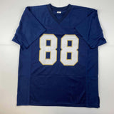 Autographed/Signed Tony Rice 1988 National Champs Notre Dame Blue Jersey JSA COA