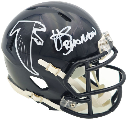 ANDRE RISON AUTOGRAPHED FALCONS BLACK THROWBACK MINI HELMET BAD MOON JSA 232854