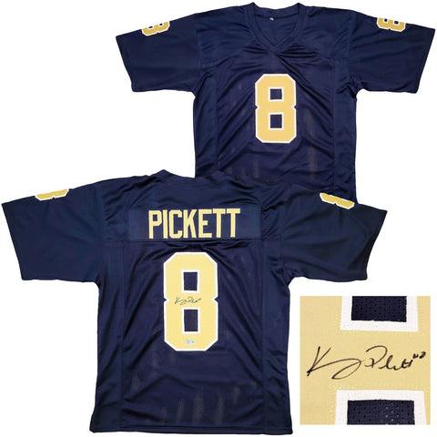 PITTSBURGH PANTHERS KENNY PICKETT AUTOGRAPHED NAVY JERSEY BECKETT BAS QR 202976