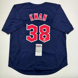 Autographed/Signed Steven Kwan Cleveland Blue Baseball Jersey JSA COA