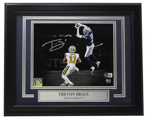 Trevon Diggs Signed Framed Dallas Cowboys 8x10 Spotlight Photo BAS ITP