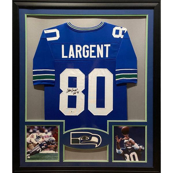 Steve Largent Autographed Signed Framed Seattle Seahawks Tulsa Jersey BECKETT