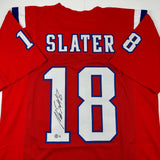 Autographed/Signed Matthew Slater New England Red Jersey Beckett BAS COA