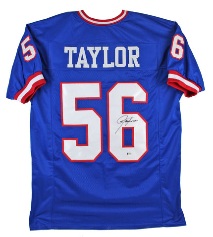 Lawrence Taylor Authentic Signed Blue Pro Style Jersey BAS or JSA Wit