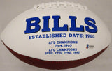 THURMAN THOMAS AUTOGRAPHED BUFFALO BILLS WHITE LOGO FOOTBALL BECKETT BAS 178098