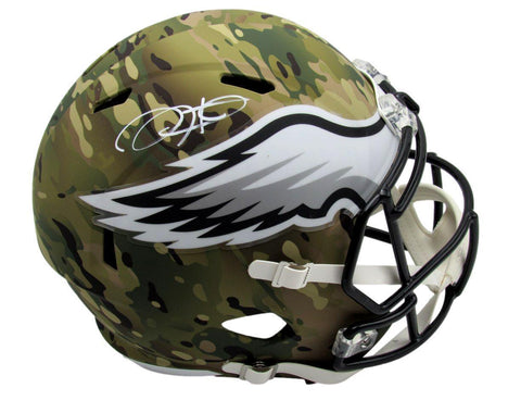 Jalen Hurts Signed Full Size Camo Replica Football Helmet Eagles Beckett 177287