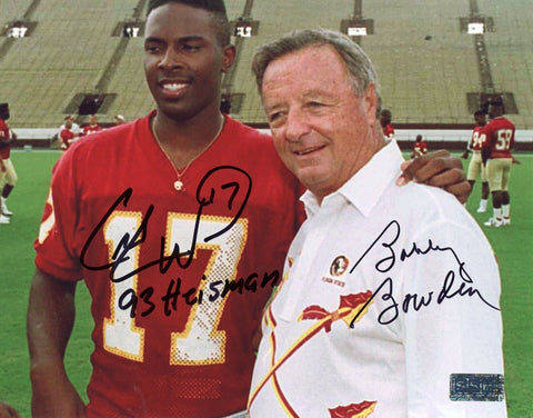 BOBBY BOWDEN & CHARLIE WARD SIGNED FLORIDA STATE SEMINOLES 8x10 PHOTO COA