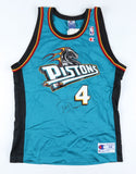 Joe Dumars Signed Detroit Pistons Teal Jersey (JSA COA) 6xAll Star Point Guard