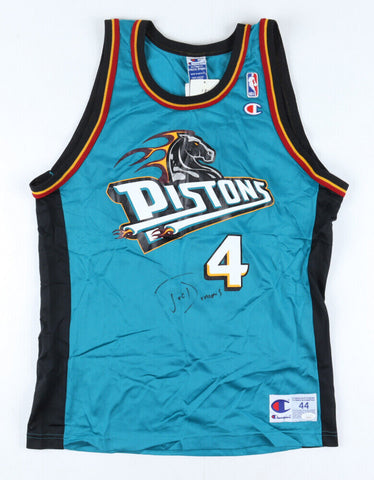 Joe Dumars Signed Detroit Pistons Teal Jersey (JSA COA) 6xAll Star Point Guard