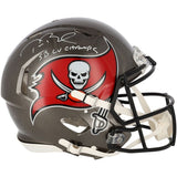 TOM BRADY Autographed "SB LV Champs" Buccaneers Authentic Speed Helmet FANATICS