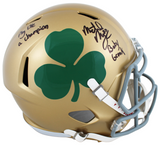 Notre Dame Michael Mayer "2x Insc" Signed Full Size Speed Rep Helmet BAS Witness