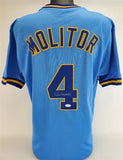 Paul Molitor Signed Brewers Jersey (JSA COA) 3000 Hit Club / Hall of Famer2004