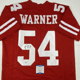 Autographed/Signed FRED WARNER San Francisco Red Football Jersey Beckett BAS COA