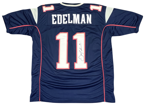 JULIAN EDELMAN SIGNED AUTOGRAPHED NEW ENGLAND PATRIOTS #11 NAVY JERSEY JSA