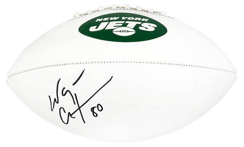 Wayne Chrebet Signed Jets Franklin Logo White Panel F/S Football -(SCHWARTZ COA)