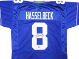 SEAHAWKS MATT HASSELBECK AUTOGRAPHED BLUE THROWBACK JERSEY BECKETT 230045