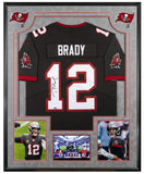 TOM BRADY Autographed Buccaneers Framed Nike Limited Jersey w/ Monitor FANATICS