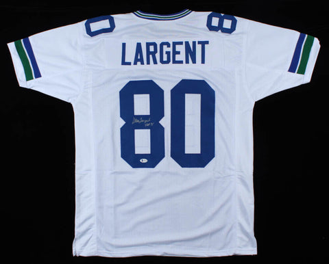 Steve Largent Signed Seattle Seahawks Jersey Inscribed HOF '95 (Beckett COA) WR