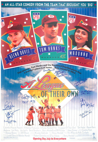 A League Of Their Own Cast Signed 27x40 Full Size Movie Poster (11 Sigs) -SS COA