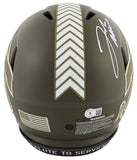 Josh Allen Signed Salute To Service F/S Speed Proline Helmet w/White Sig BAS Wit