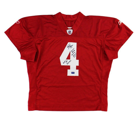 Brett Favre Signed Green Bay Packers Starter Game Issued Red Jersey - 2 Insc