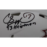 Charlie Ward Signed Florida State Seminoles White Mini Heisman BAS 44429