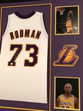 Dennis Rodman Signed Los Angeles Lakers Custom Jersey Framed Display (JSA COA)