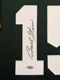 SUEDE FRAMED GREEN BAY PACKERS BART STARR AUTOGRAPHED SIGNED JERSEY STEINER HOLO