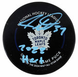 Maple Leafs Auston Matthews "22 Hart" Signed Official Game Hockey Puck BAS & Fan