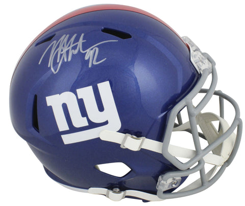 Giants Michael Strahan Authentic Signed Full Size Speed Rep Helmet BAS Witnessed