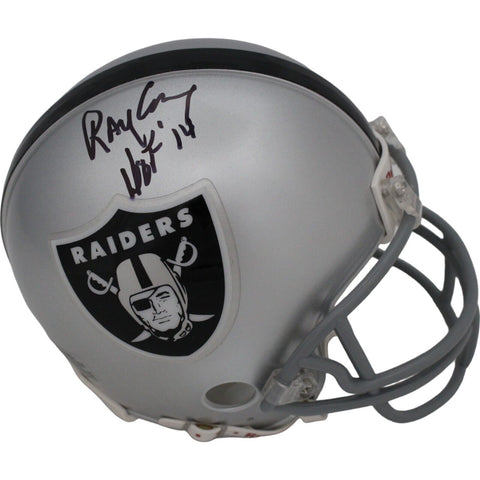 Ray Guy Autographed/Signed Oakland Raiders VSR4 Mini Helmet JSA 46032