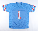 Warren Moon Signed Houston Oilers Jersey Insc. HOF 06 (Beckett) 9xPro Bowl Q.B.