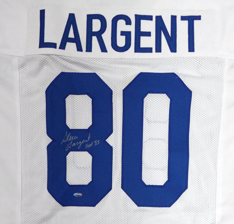 SEATTLE SEAHAWKS STEVE LARGENT AUTOGRAPHED WHITE JERSEY "HOF 95" MCS HOLO 112486