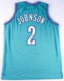 Larry Johnson Signed Charlotte Hornet Jersey (MAB Holo) #1 Overall Draft Pk 1991