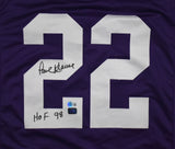 Paul Krause Autographed Purple Pro Style Jersey w/HOF- Beckett W Hologram *Black