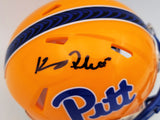 KENNY PICKETT AUTOGRAPHED PITTSBURGH YELLOW SPEED MINI HELMET BECKETT QR 202974