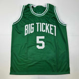 Autographed/Signed Kevin Garnett Boston Green Stat Jersey Beckett BAS COA