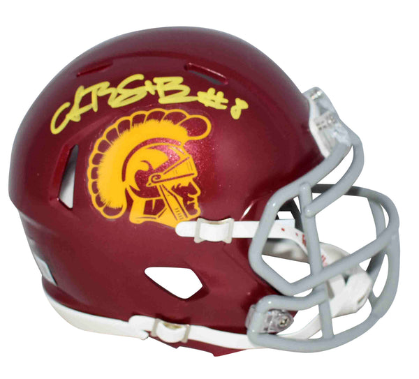 AMON-RA ST BROWN AUTOGRAPHED SIGNED USC TROJANS SPEED MINI HELMET BECKETT