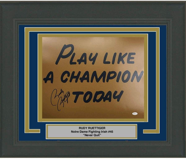 FRAMED Autographed/Signed RUDY RUETTIGER Play Like Champion 16x20 Photo JSA COA