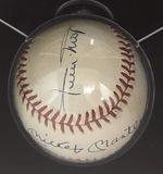 Mickey Mantle, Willie Mays & Duke Snyder Auto Baseball / Photo Display PSA/DNA