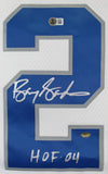 Lions Barry Sanders "HOF 04" Signed White Mitchell & Ness TB Jersey BAS Witness