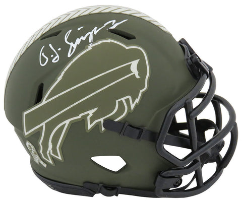 O.J. Simpson Signed Buffalo Bills SALUTE Riddell Speed Mini Helmet - (SS COA)