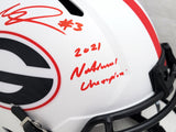 ZAMIR WHITE AUTOGRAPHED GEORGIA LUNAR ECLIPSE FULL SIZE HELMET BECKETT 206134