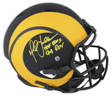 Rams Marshall Faulk "HOF/ROY" Signed Eclipse Full Size Speed Rep Helmet BAS Wit