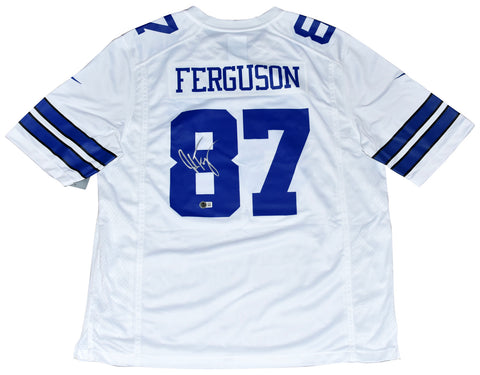 JAKE FERGUSON SIGNED AUTOGRAPHED DALLAS COWBOYS #87 WHITE NIKE JERSEY BECKETT