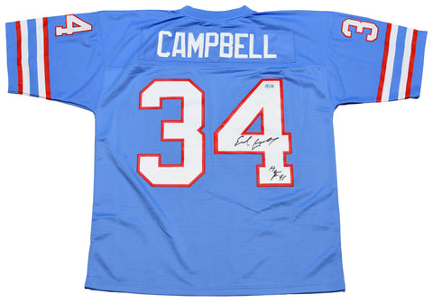 EARL CAMPBELL AUTOGRAPHED HOUSTON OILERS #34 MITCHELL & NESS JERSEY BECKETT