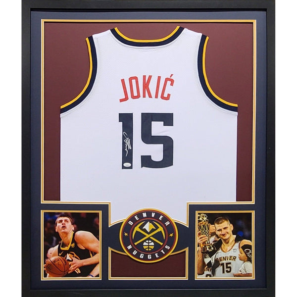 Nikola Jokic Autographed Signed Framed Denver Nuggets Jersey JSA